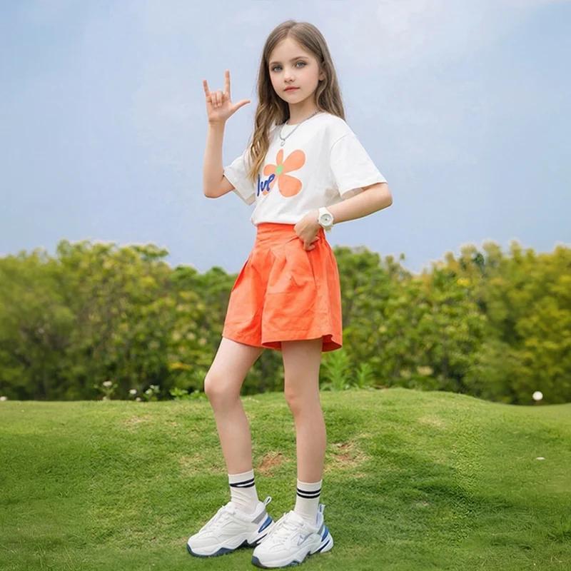 Orange Floral Graphic Shorts thumbnail 2