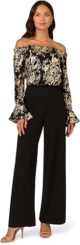 Adrianna Papell womens Lace and Crepe Jumpsuit thumbnail 2