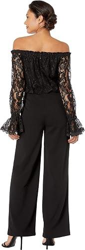 Adrianna Papell womens Lace and Crepe Jumpsuit thumbnail 3
