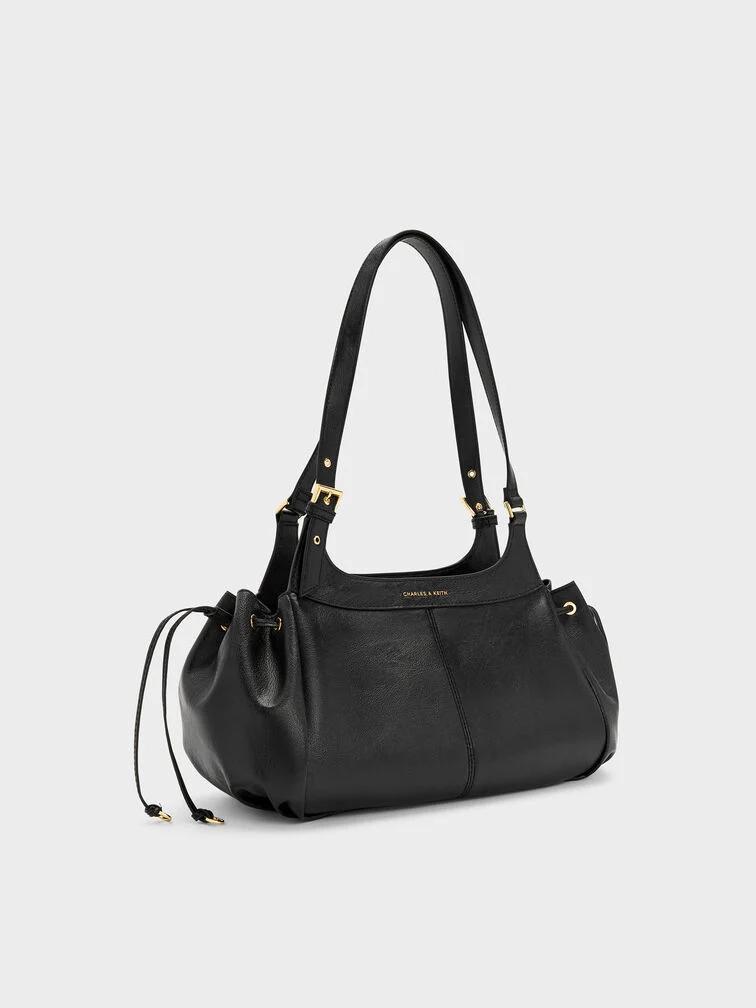 Lillith Drawstring Tote Bag - Black thumbnail 2
