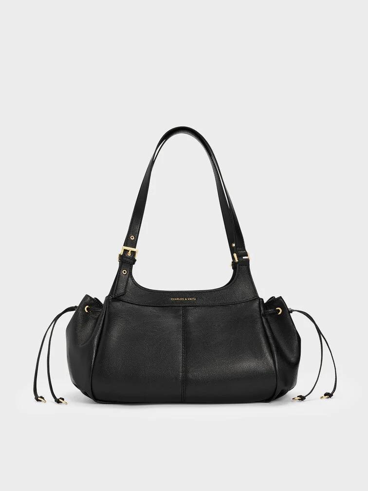 Lillith Drawstring Tote Bag - Black thumbnail 4