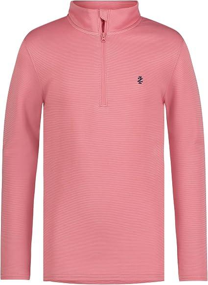 Izod Boys' Long Sleeve Feeder Stripe Quarter Zip P