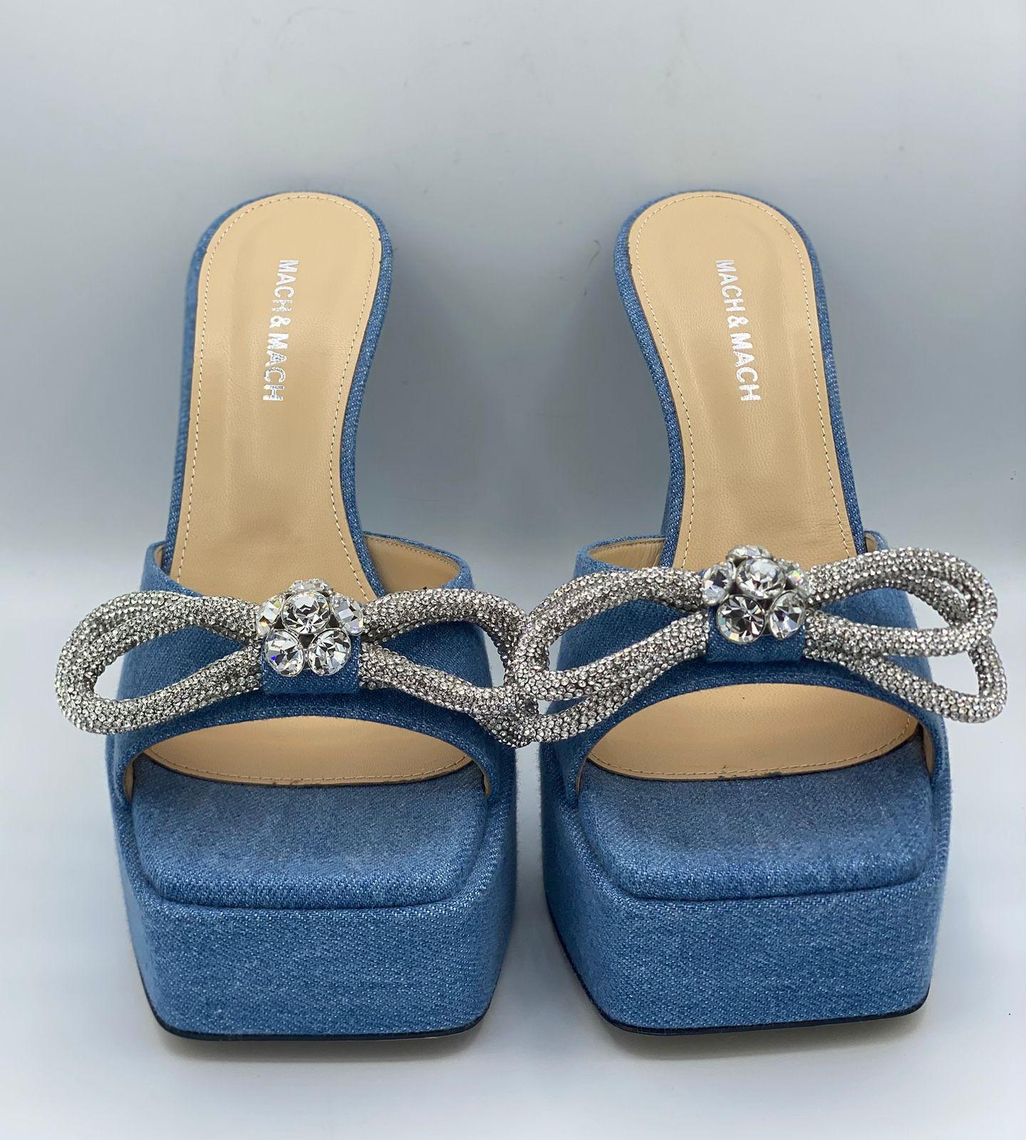 Mach & Mach denim platform heels thumbnail 2