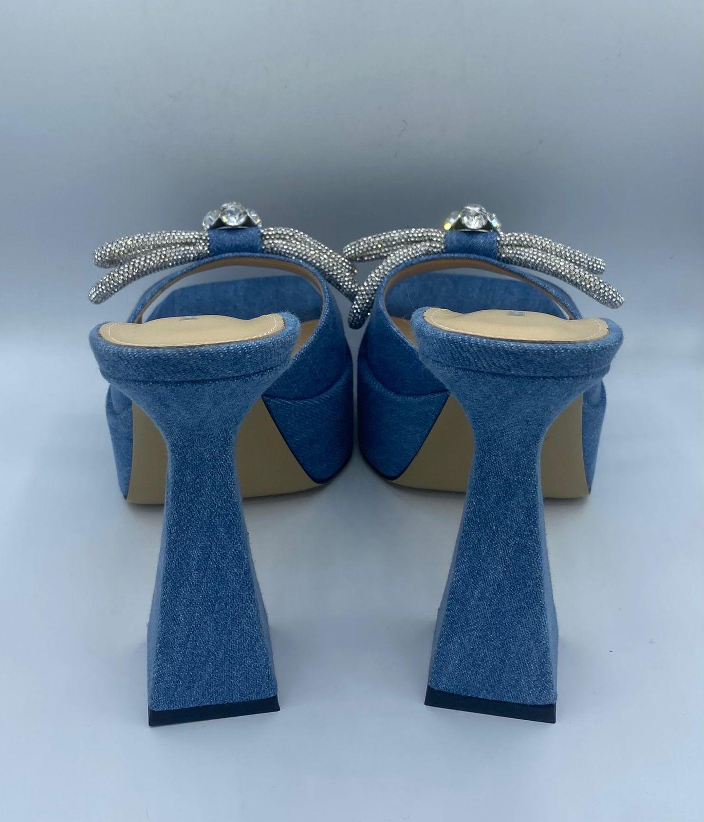 Mach & Mach denim platform heels thumbnail 4