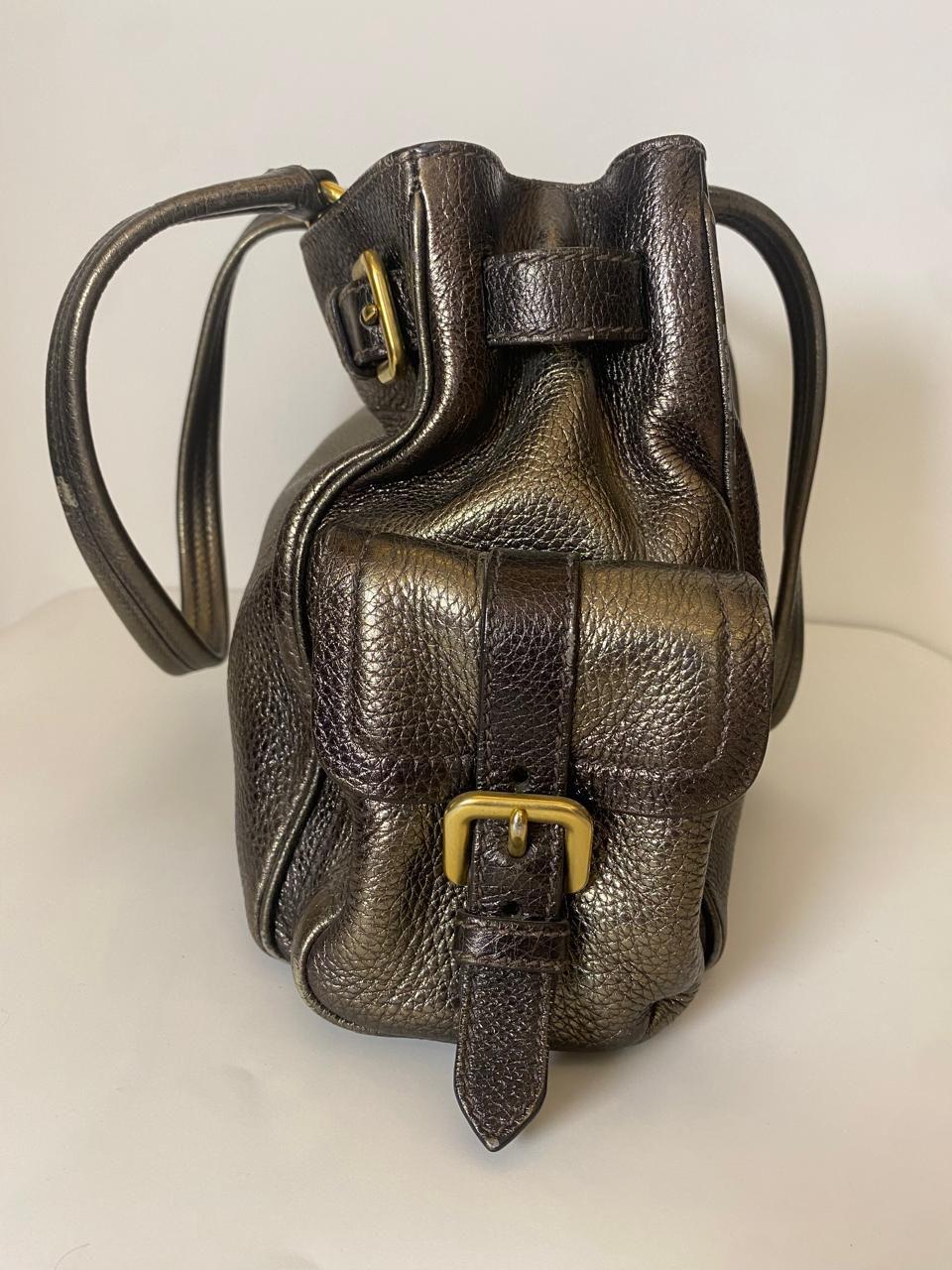 Prada brown leather tote bag thumbnail 2