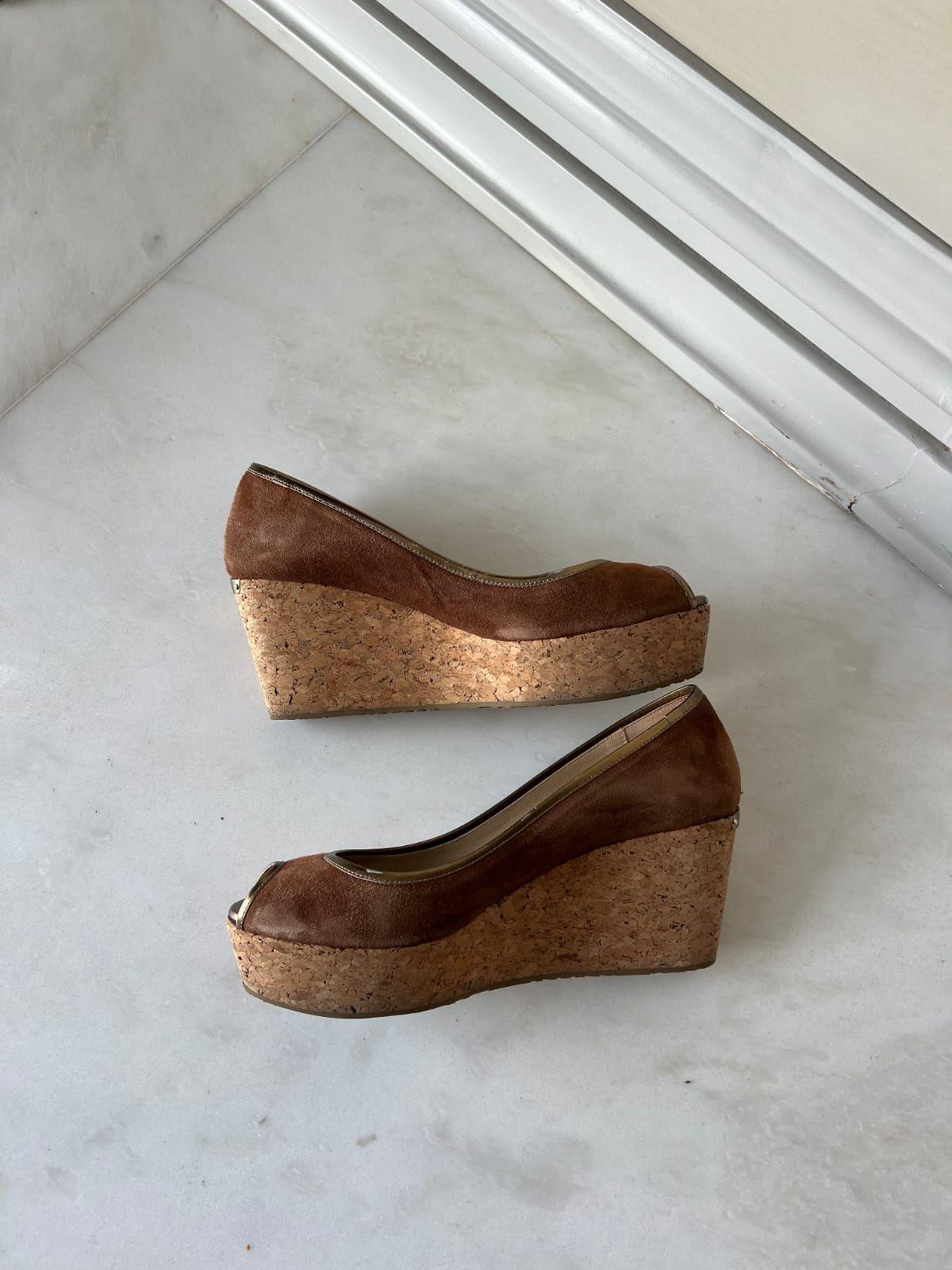 Jimmy Choo nude suede heels thumbnail 2