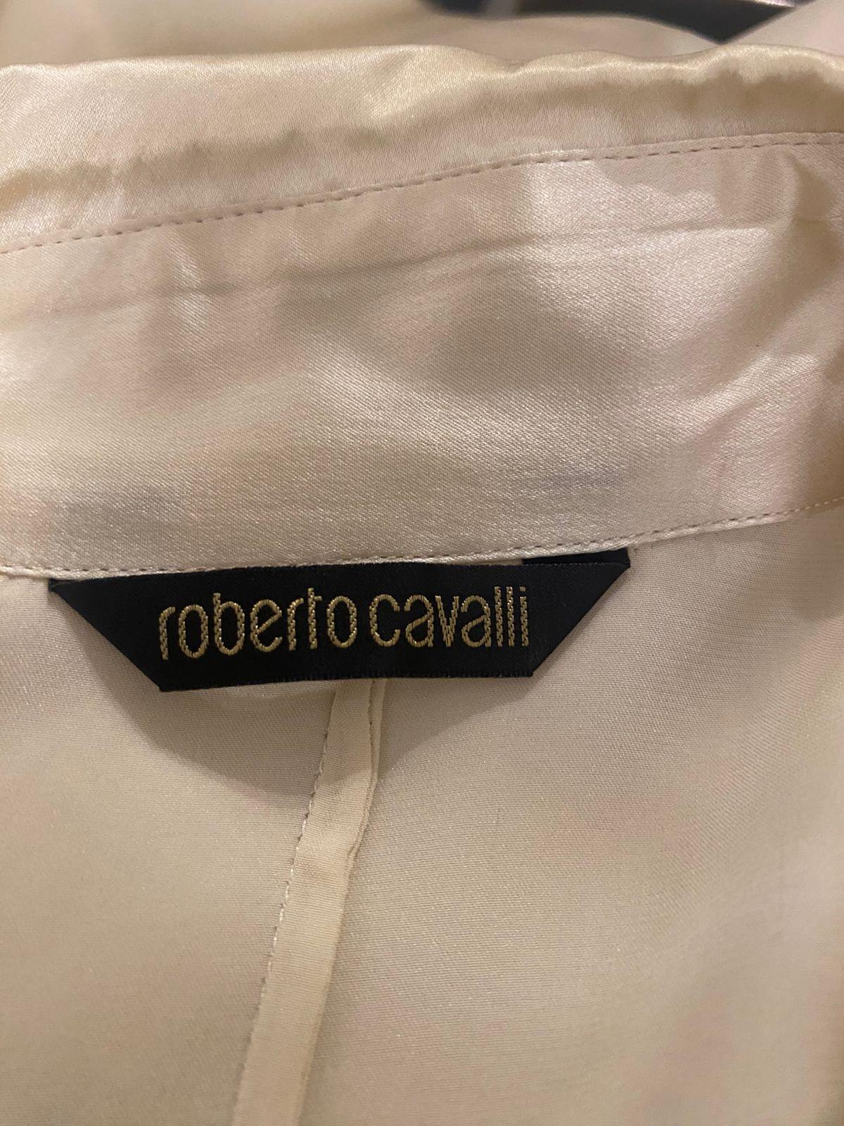 Roberto Cavalli
Roberto Cavalli Cream Satin Silk Tie-Up Collar Blouse thumbnail 4