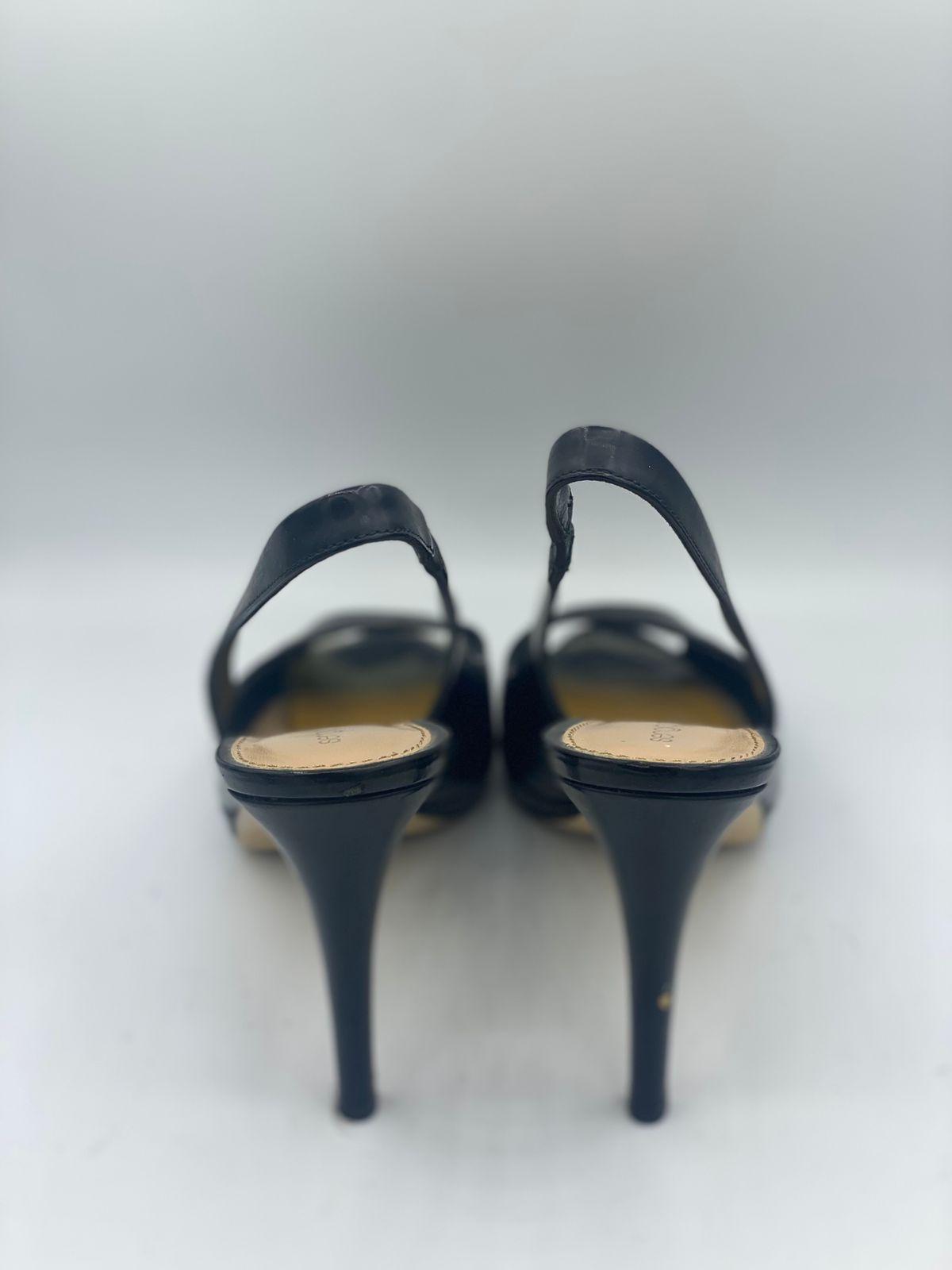 Sergio Rossi Black Leather slingback Sandals thumbnail 4