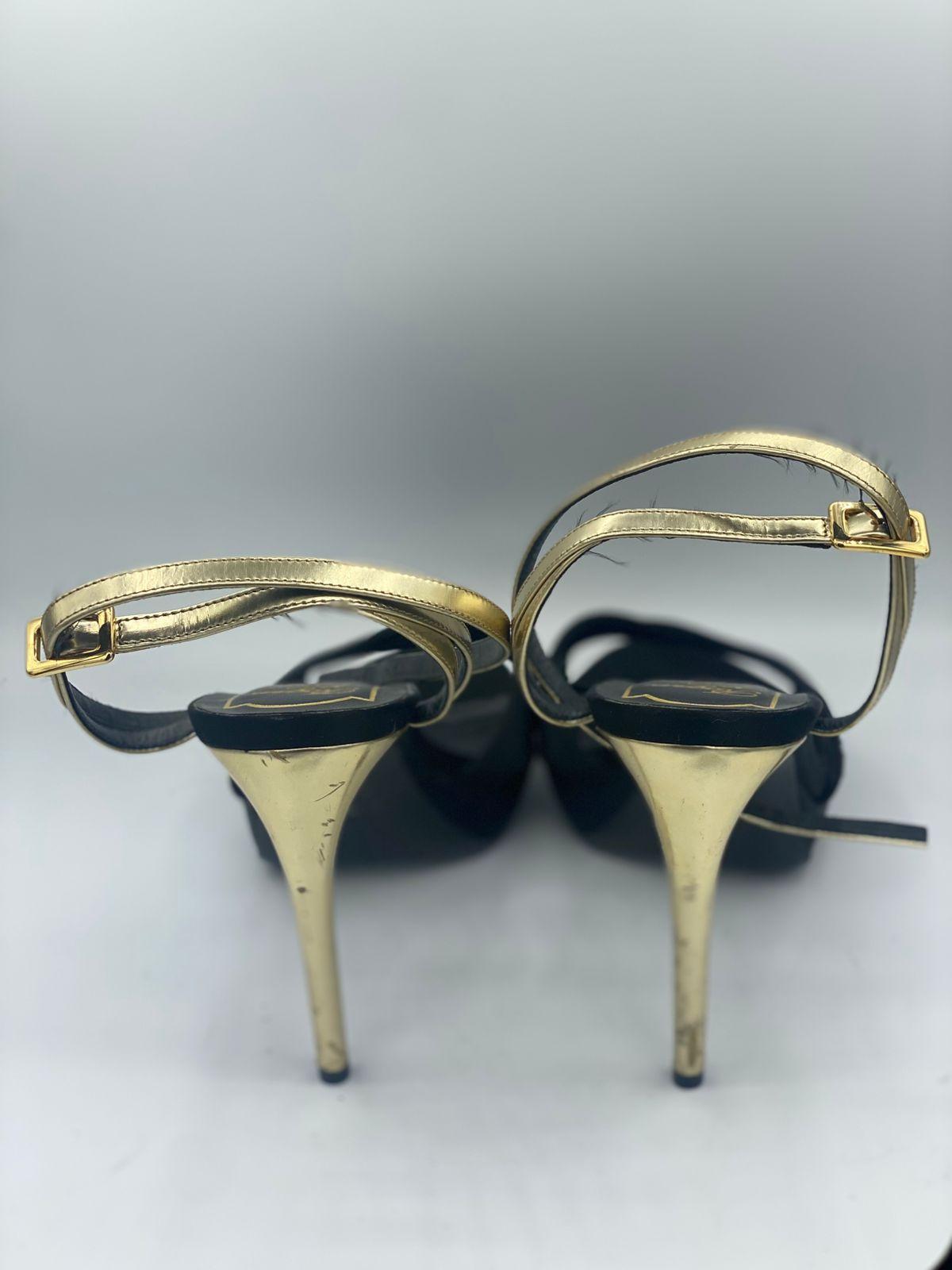 Black Satin Roger Vivier sandals with straps thumbnail 4