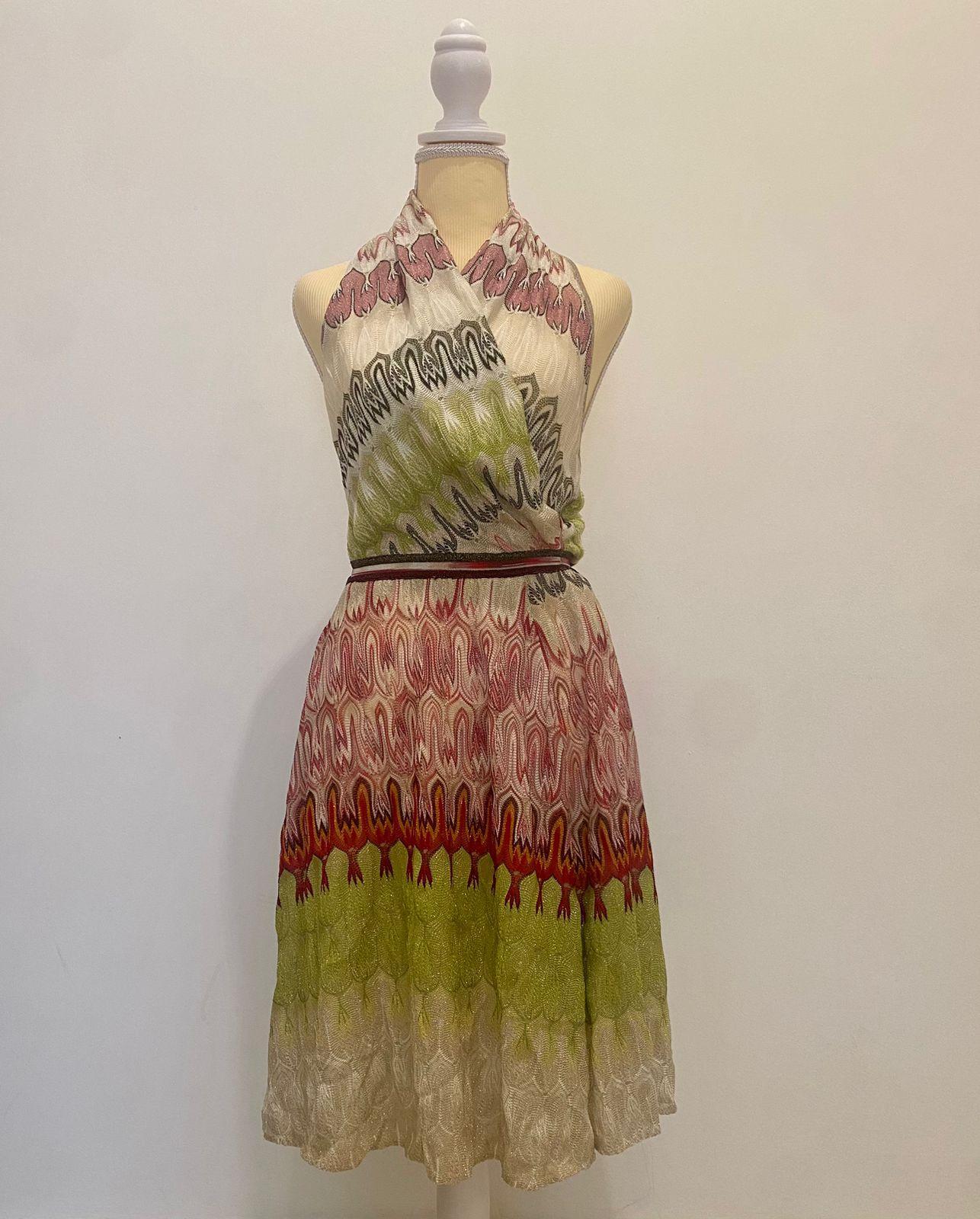 Missoni Wrap-effect Metallic Dress In Ivory thumbnail 4