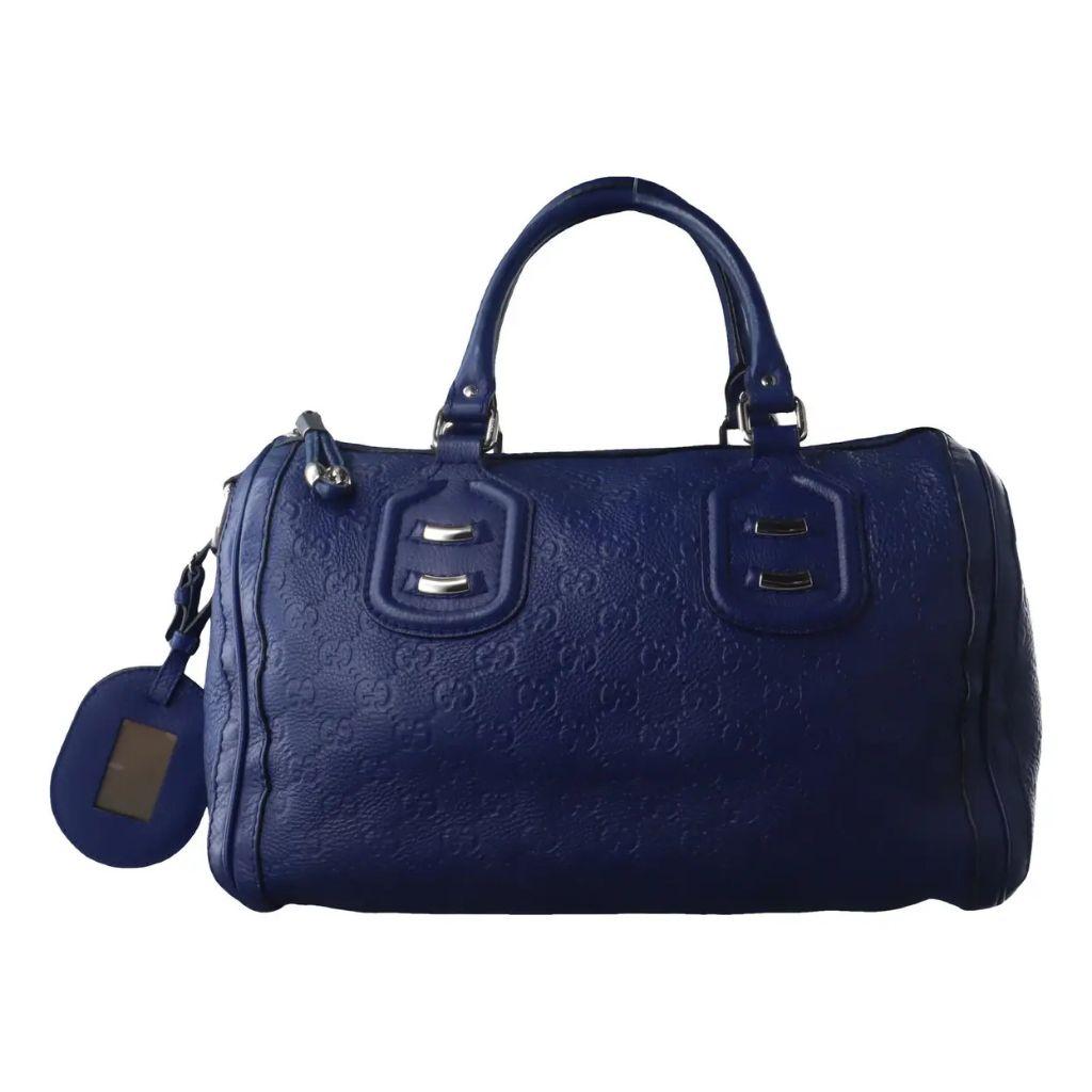 Gucci Blue leather techno boston bag