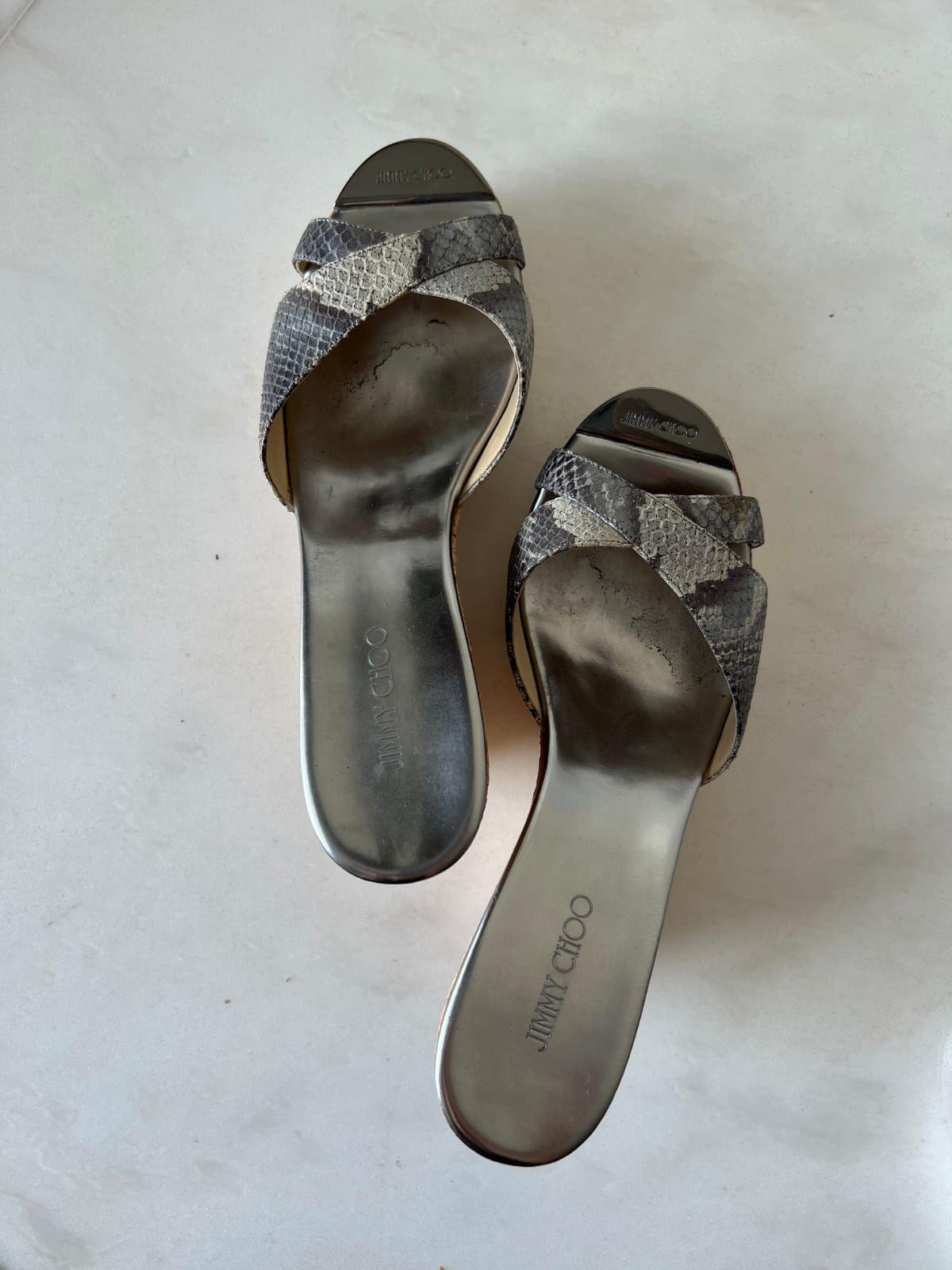 Jimmy Choo leather pandora cork wedges thumbnail 2