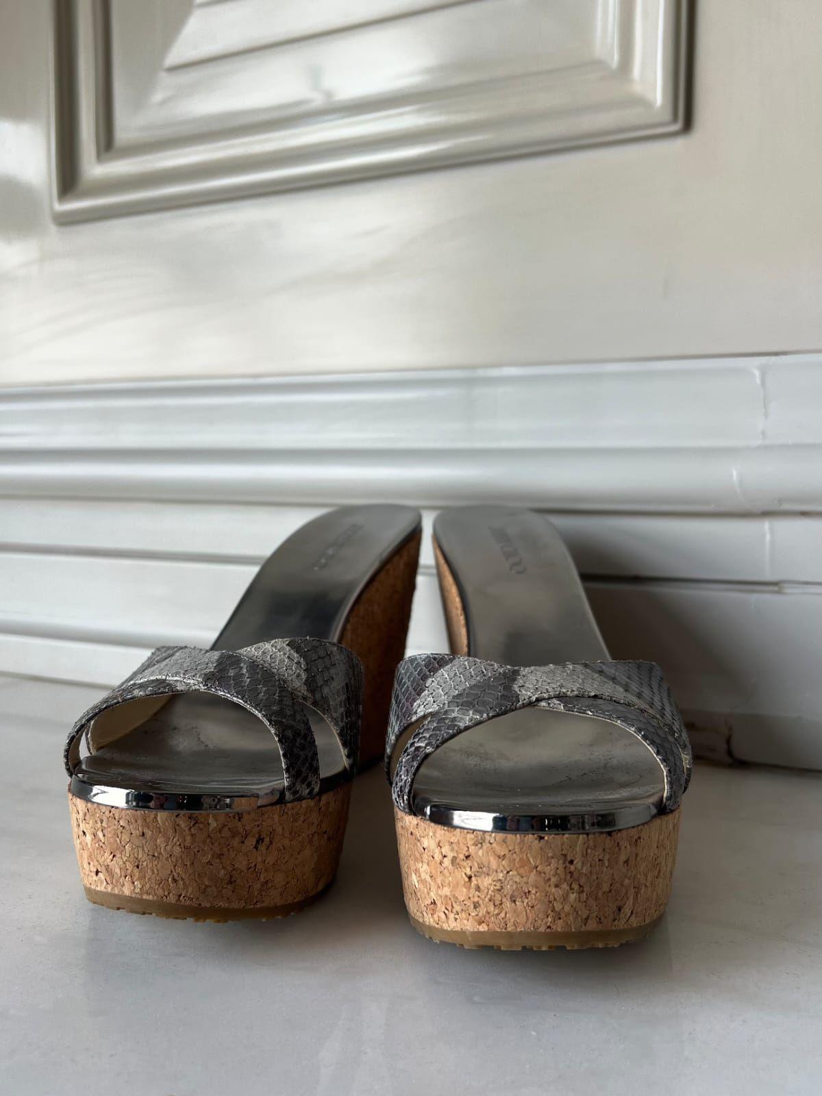 Jimmy Choo leather pandora cork wedges thumbnail 3