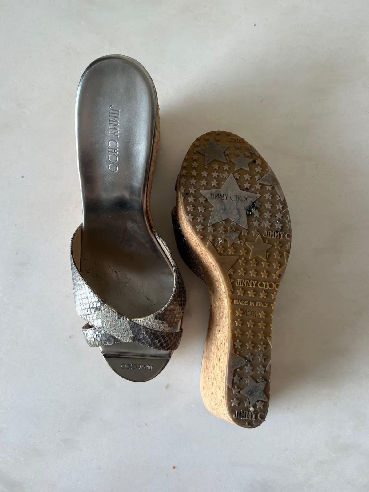 Jimmy Choo leather pandora cork wedges thumbnail 4