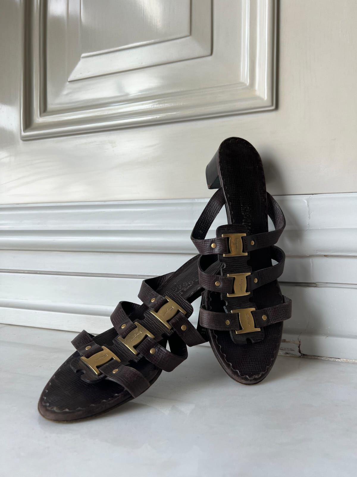 Salvatore Ferragamo brown slip on thumbnail 2