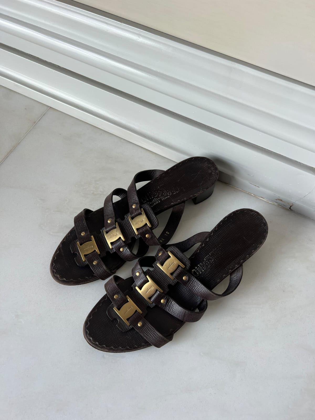 Salvatore Ferragamo brown slip on thumbnail 3