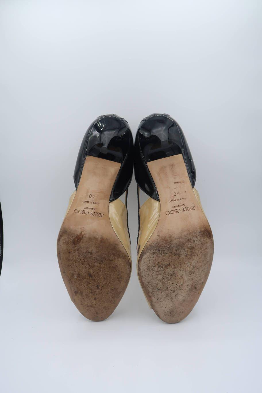 Jimmy Choo nude black two tone patent leather heels thumbnail 2
