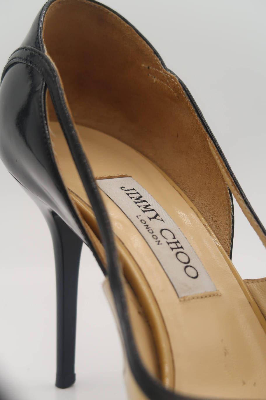 Jimmy Choo nude black two tone patent leather heels thumbnail 4