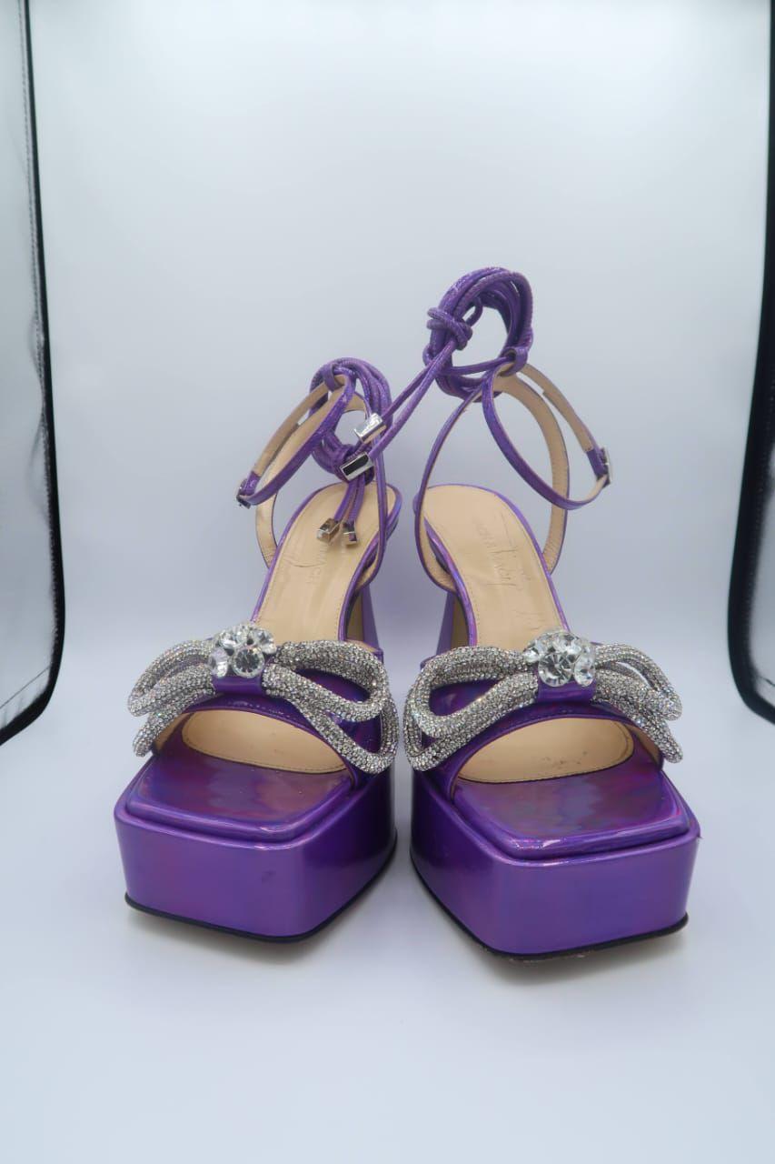 Mach & Mach double bow leather sandals thumbnail 4