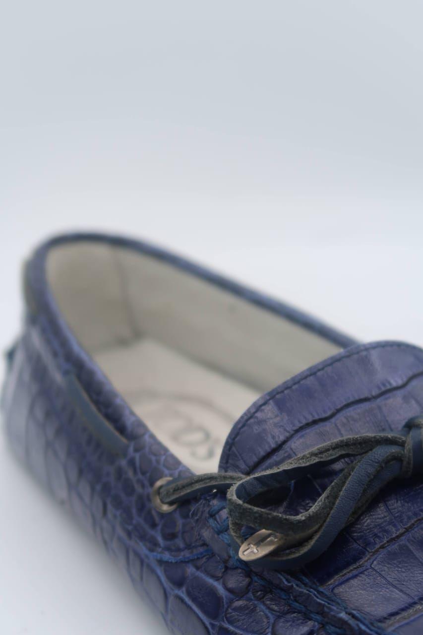 Tods blue leather loafers thumbnail 4