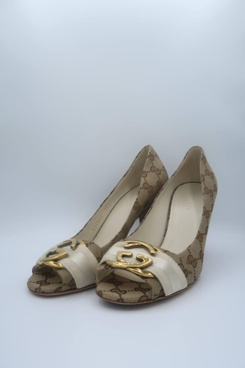 Gucci beige cloth heels thumbnail 2