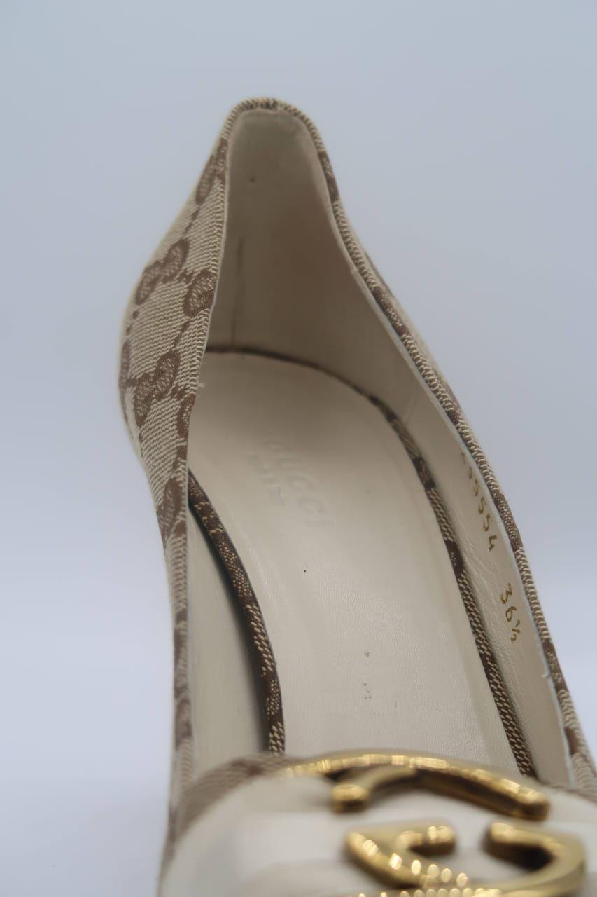 Gucci beige cloth heels thumbnail 3