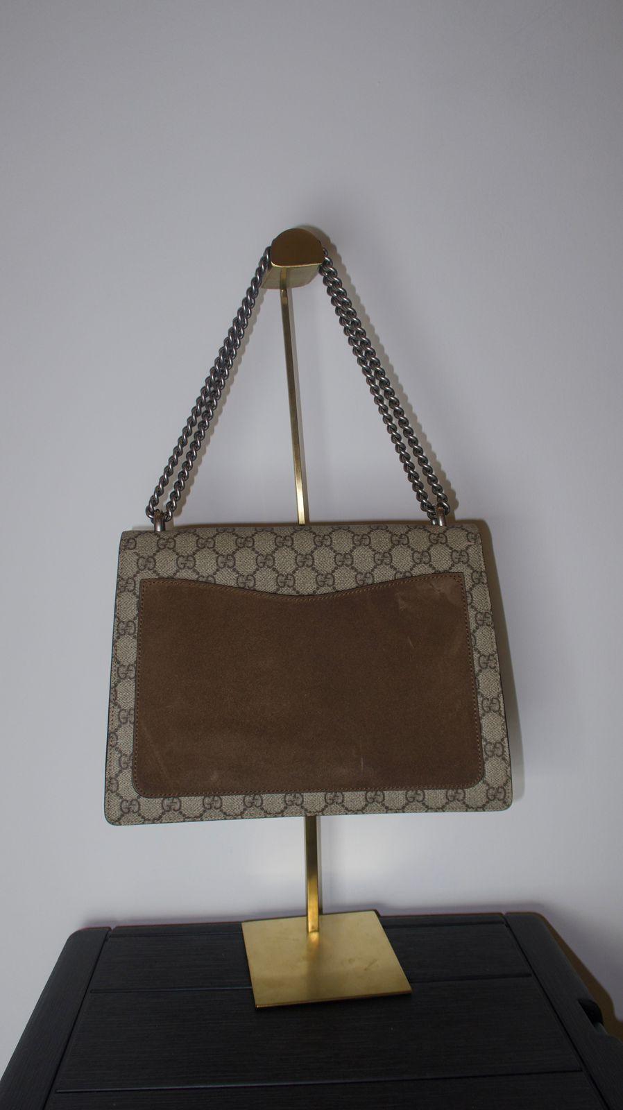 Gucci Beige GG Coated Canvas and Suede Medium Dionysus Shoulder Bag thumbnail 3