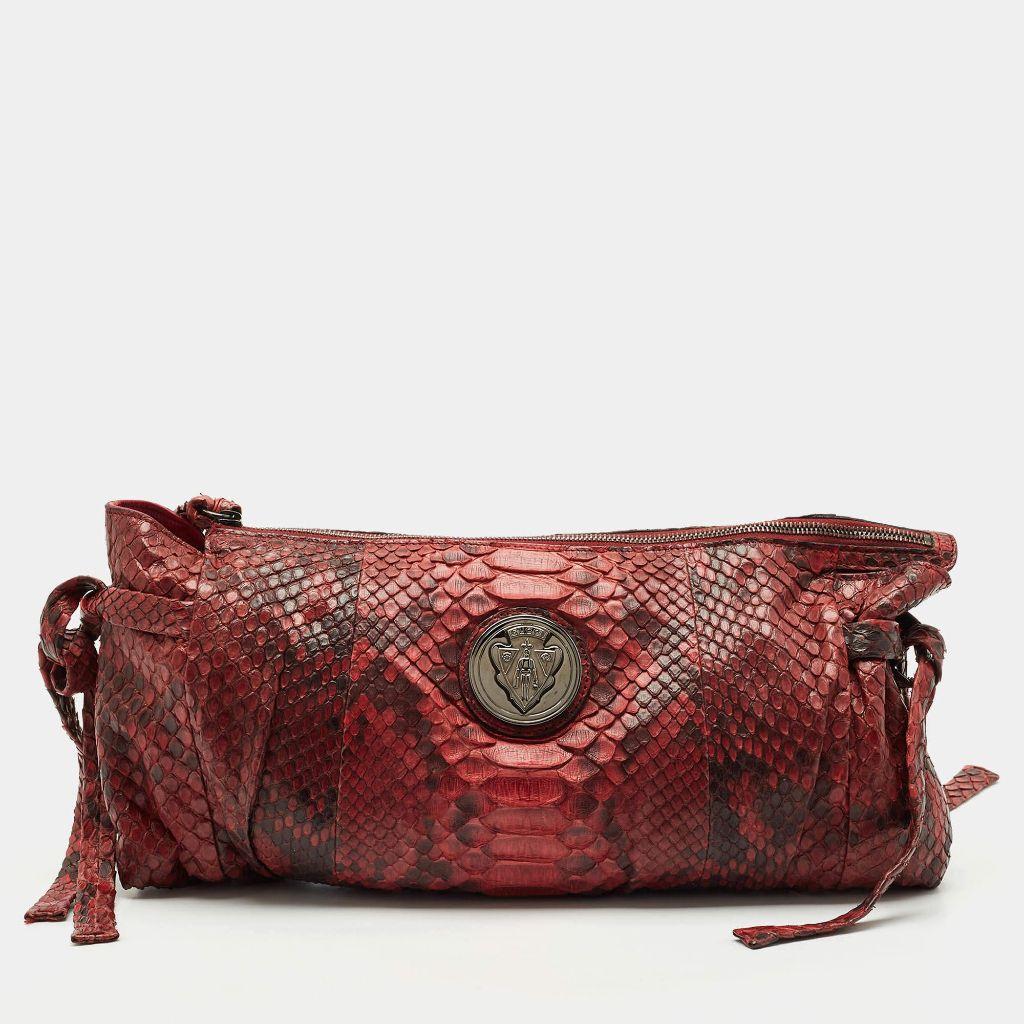 Gucci Red Python Large Hysteria Clutch bag