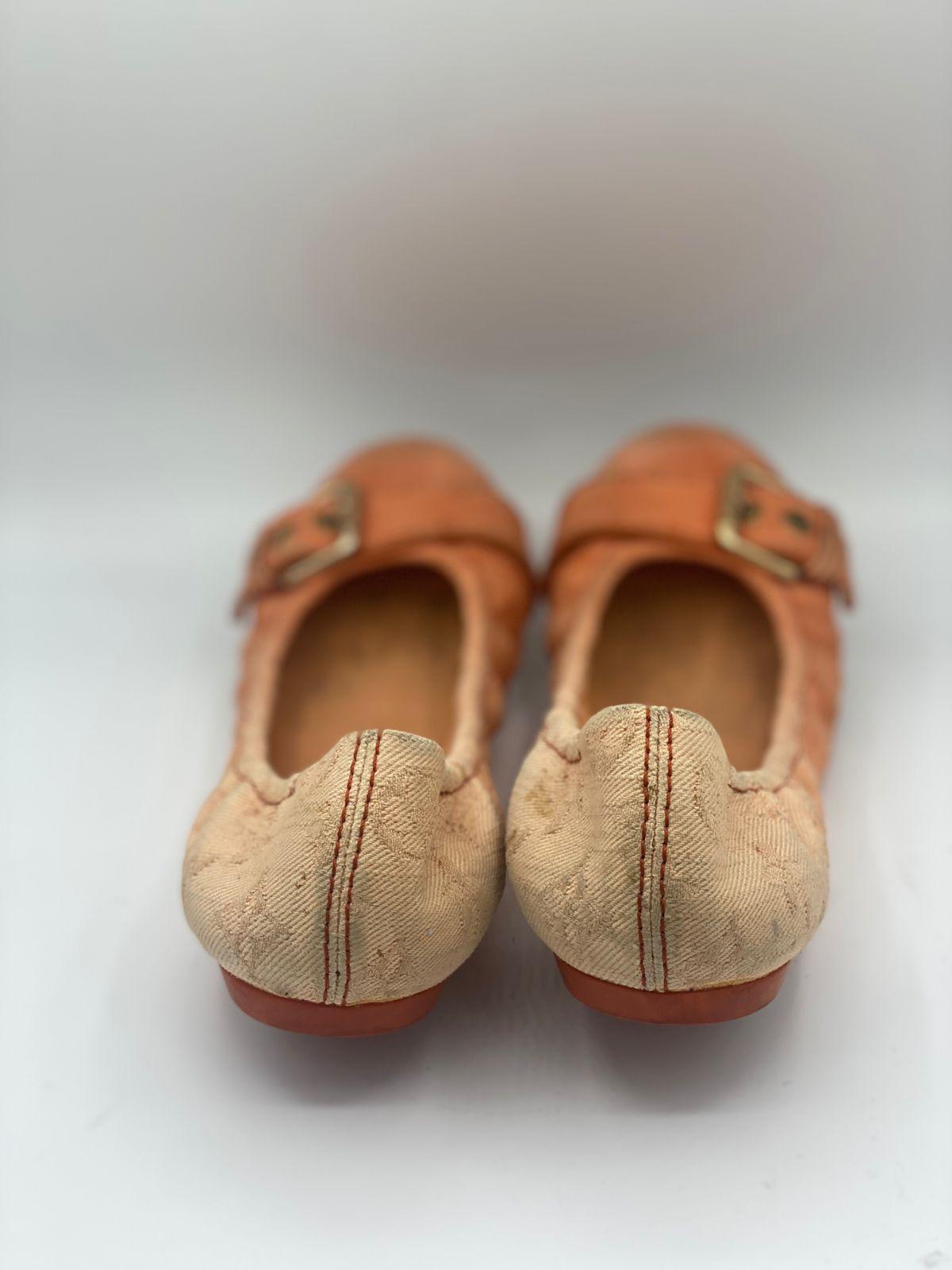 Louis Vuitton Two Tone Denim Buckle Scrunch Ballet Flats thumbnail 3