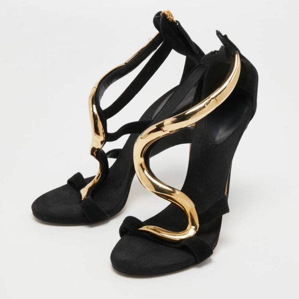 Giuseppe Zanotti Black Leather Venere Sandals