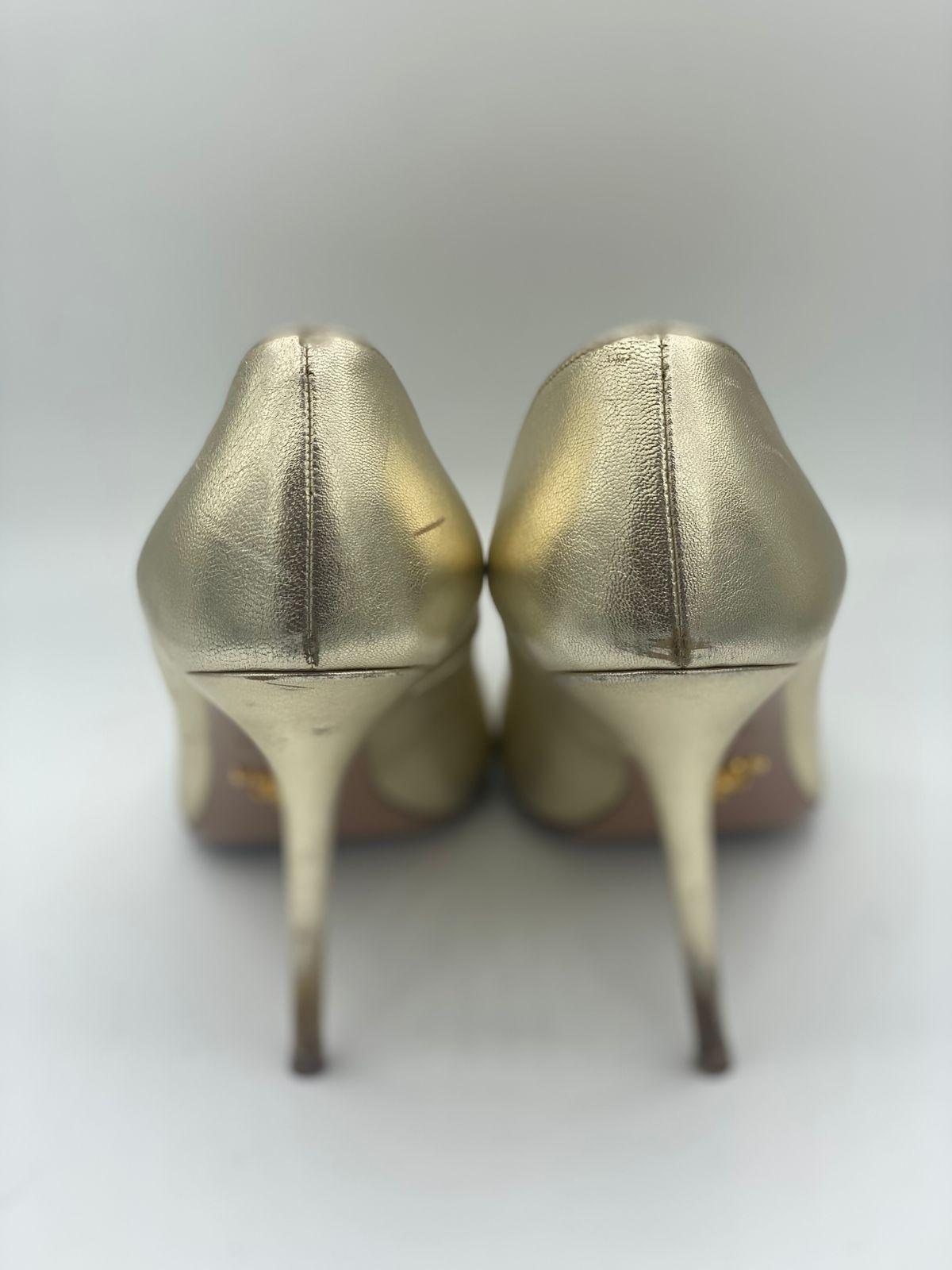 Prada Saffiano Leather Peep Toe Platform Pumps thumbnail 4