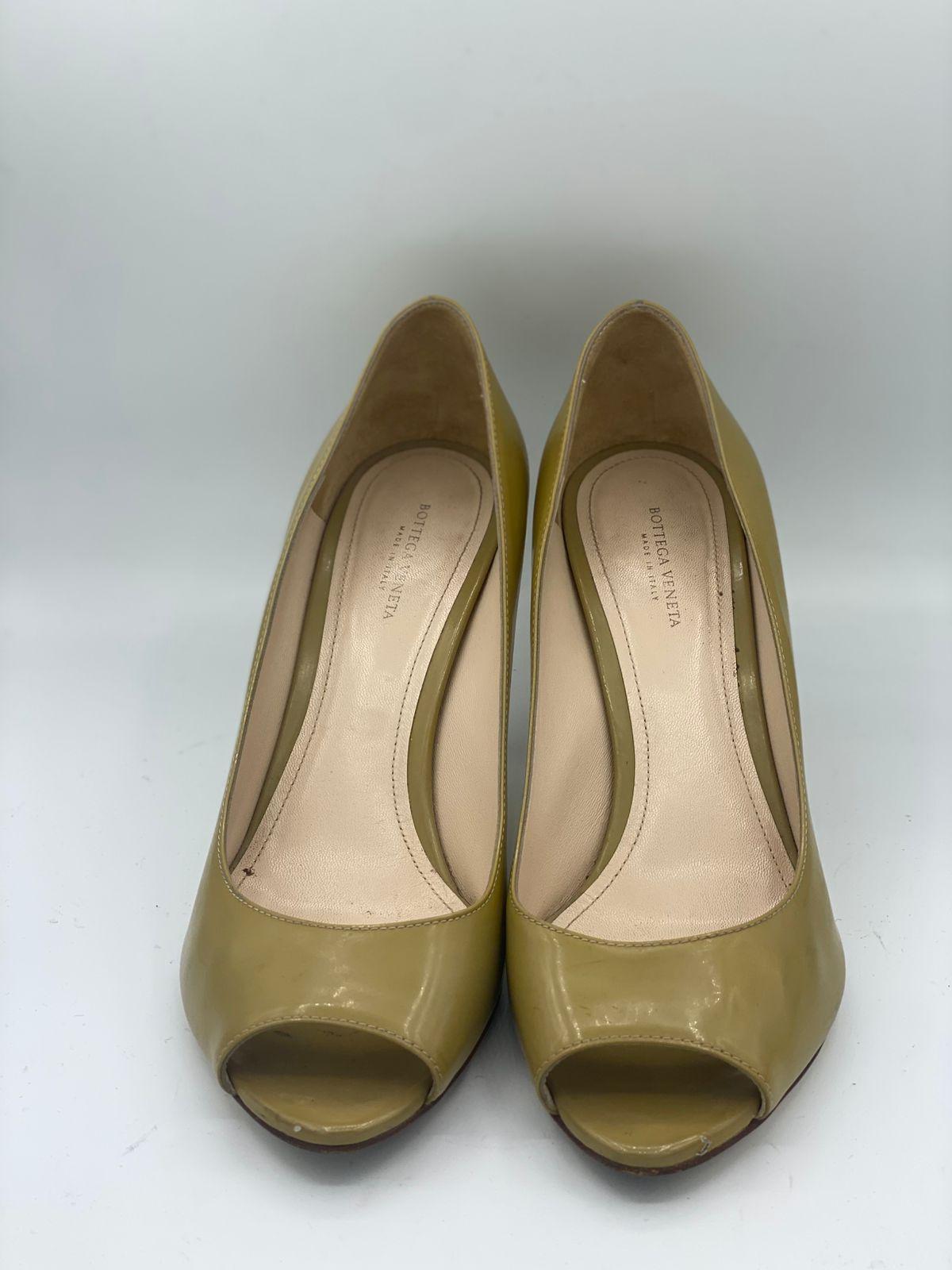Bottega Veneta Patent Leather Peep Toe Pumps thumbnail 2