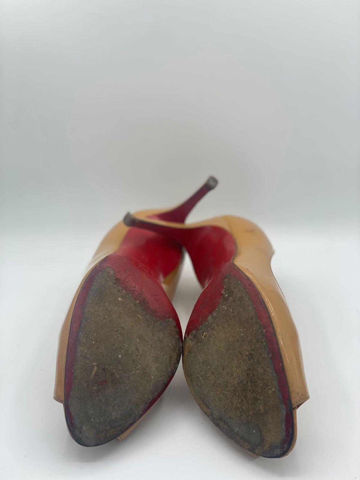 Christian Louboutin Beige Patent Leather You You Peep Toe Pumps thumbnail 4
