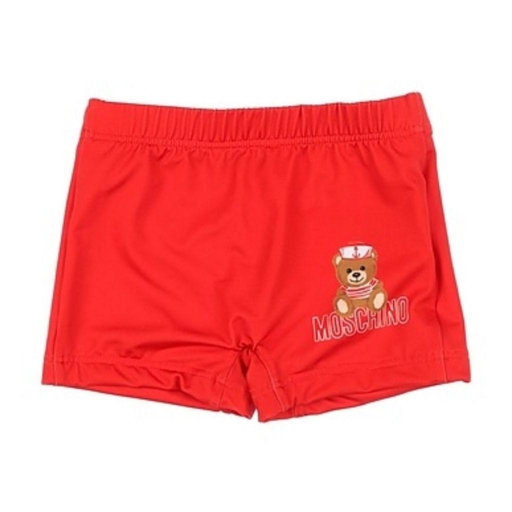 Moschino Kids Teddy Bwar Motif Swim Shorts