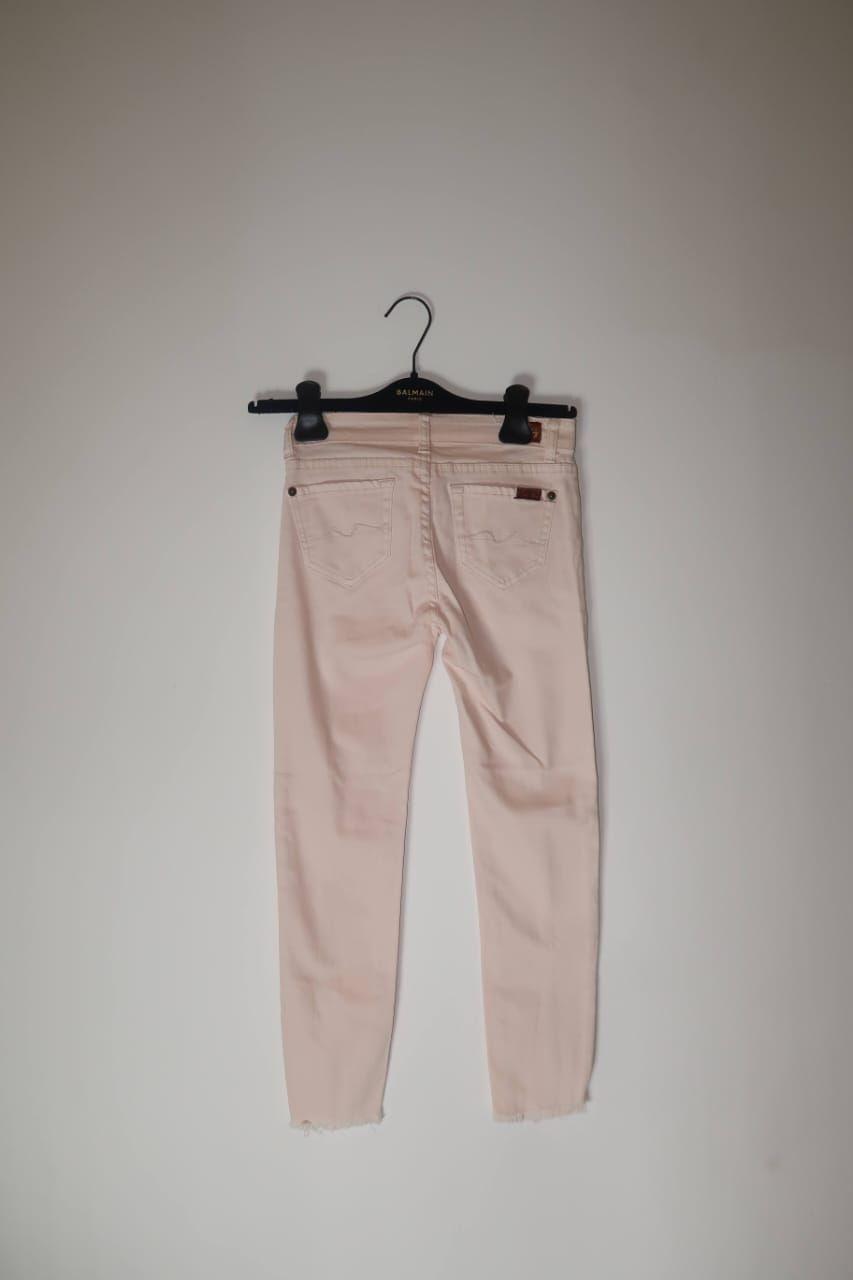 7 for all manpink peach skinny jeans thumbnail 2