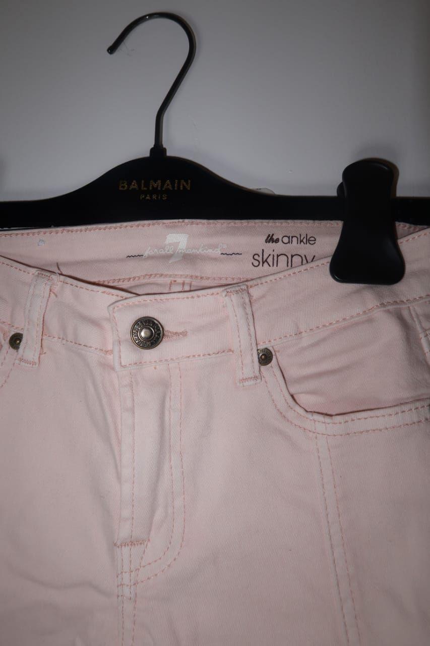 7 for all manpink peach skinny jeans thumbnail 4