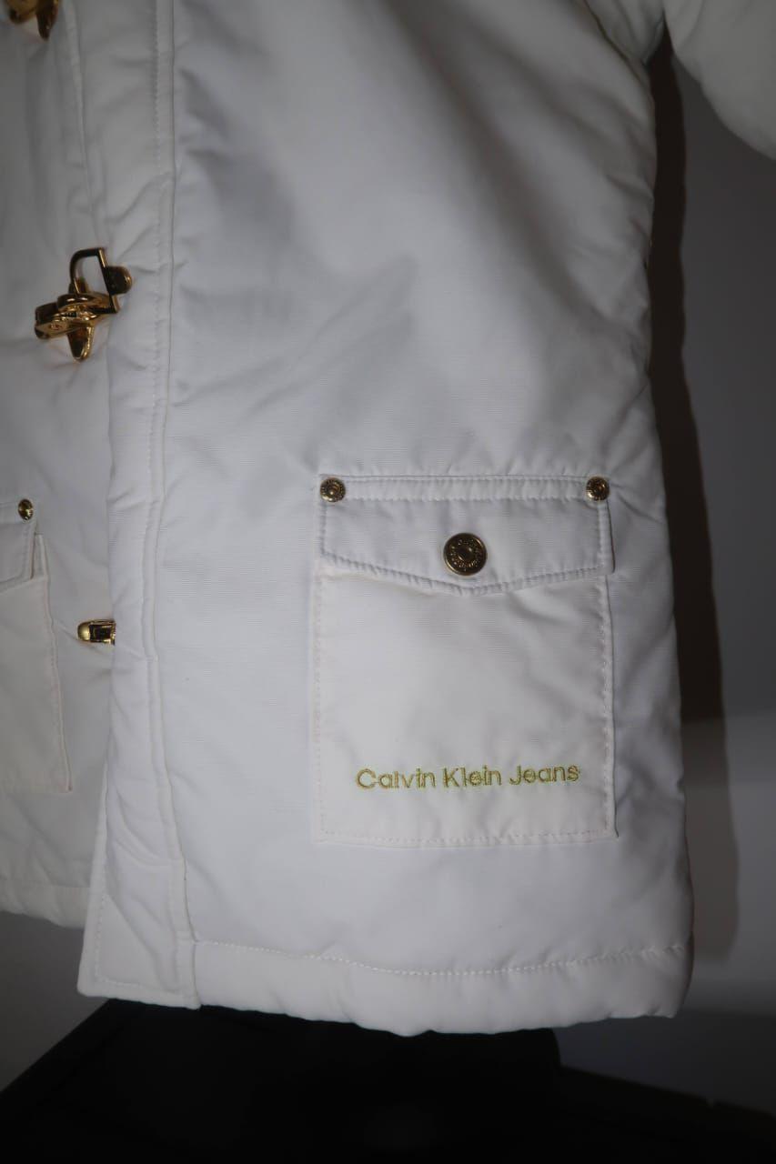Calvin Klein Girls Ivory Puffer Coat thumbnail 3