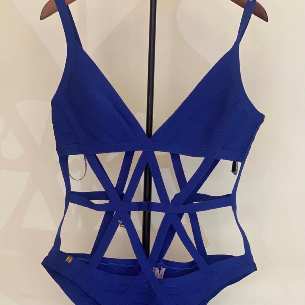 Herve Leger Cut Out Bandage One piece swim suit