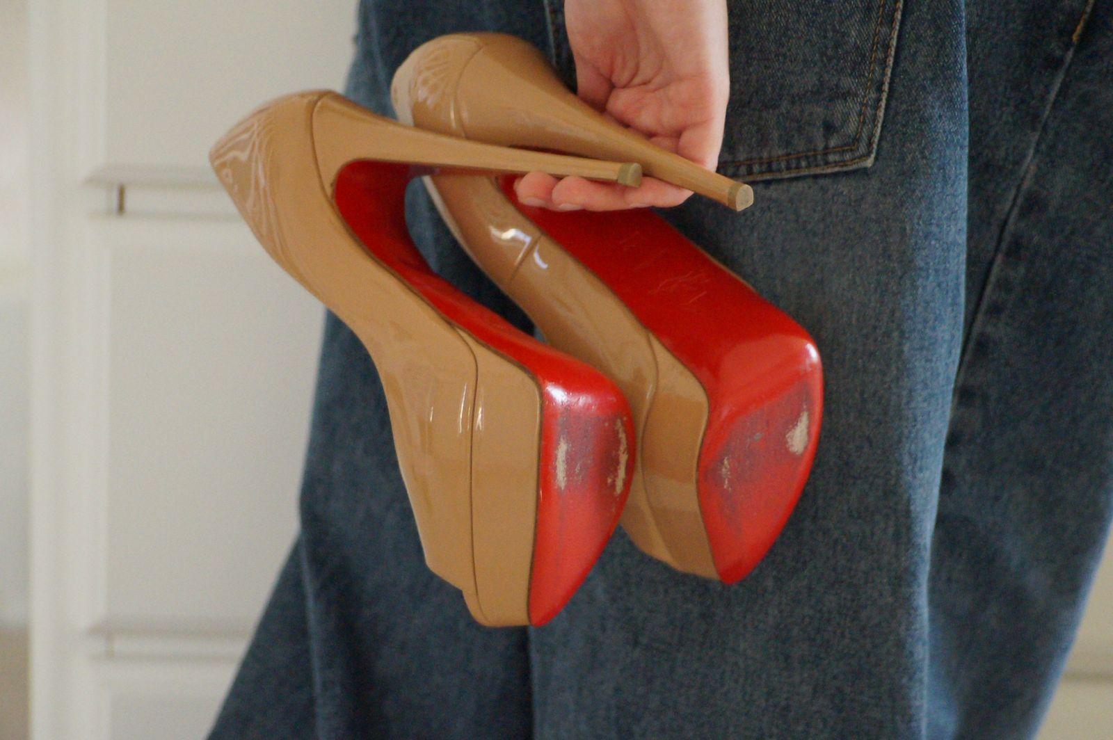 Christian Louboutin Patent Leather Peep Toe Pumps thumbnail 2