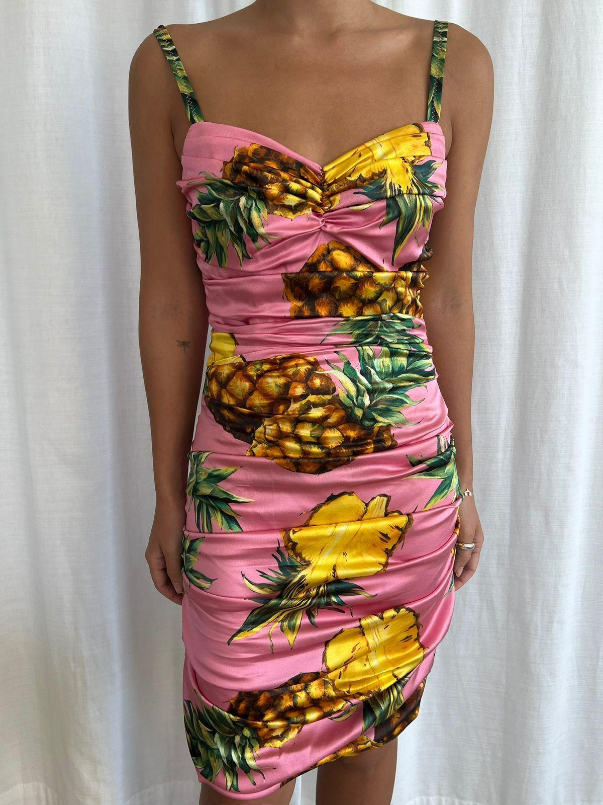 DOLCE & GABBANA
Pineapples Ruched Stretch Dress thumbnail 3