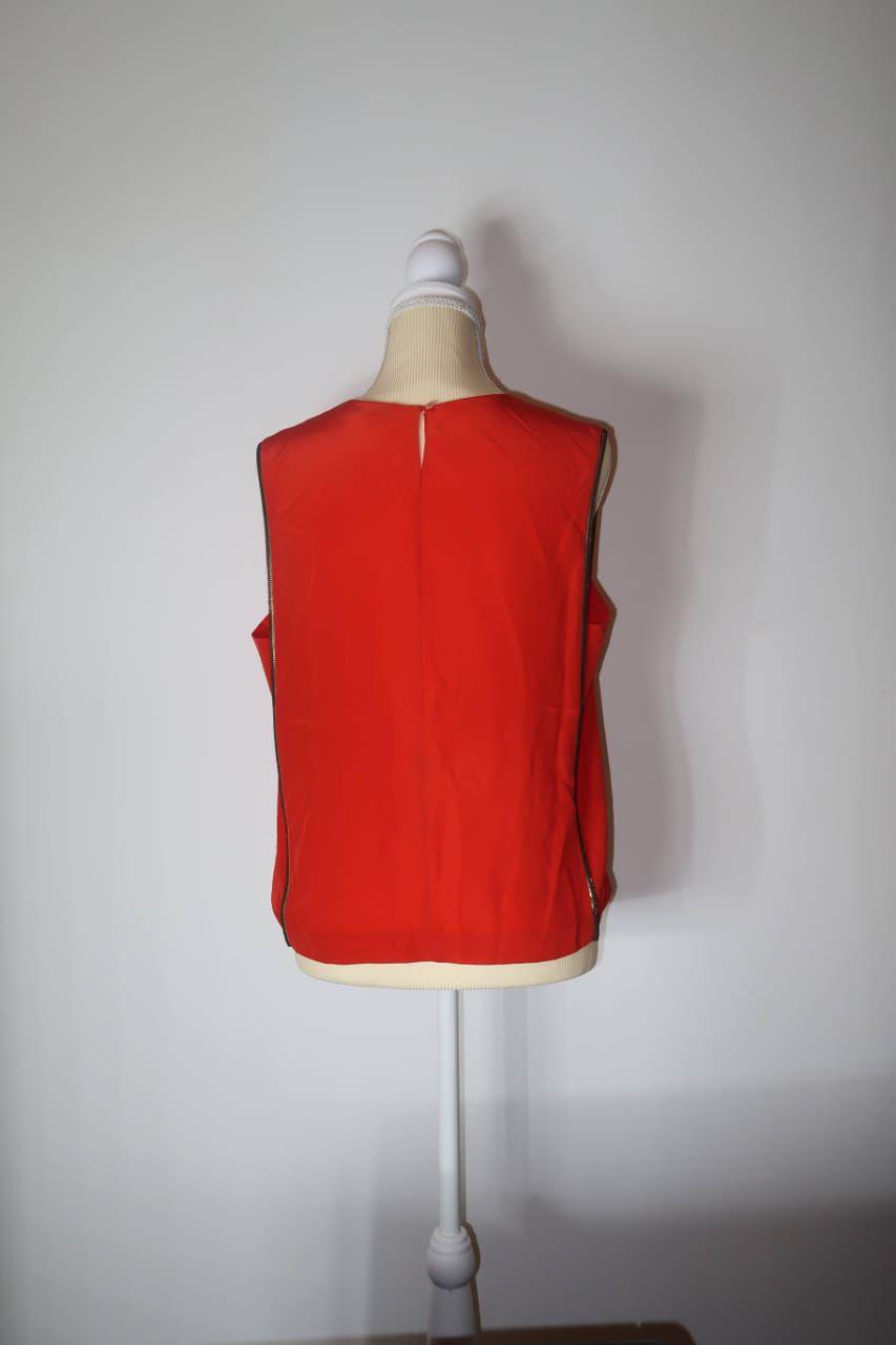 SANDRO Paris Red Silk Top Blouse thumbnail 2
