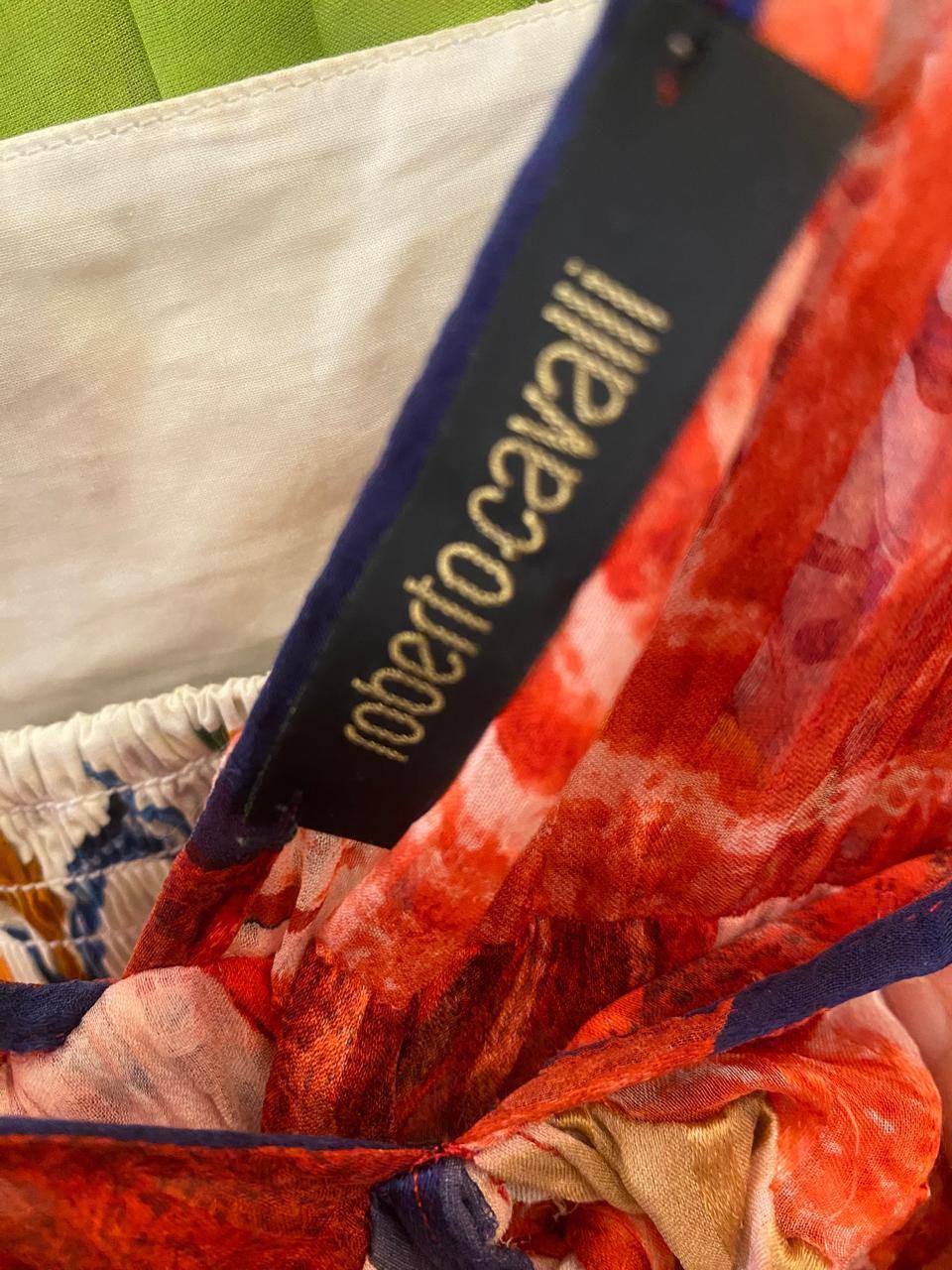 Roberto Cavalli Dress with Rose Print in Red. thumbnail 3