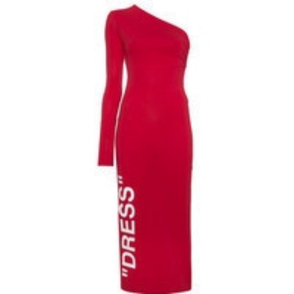 Off-white c/o Virgil Abloh Women's red print bodycon dress
