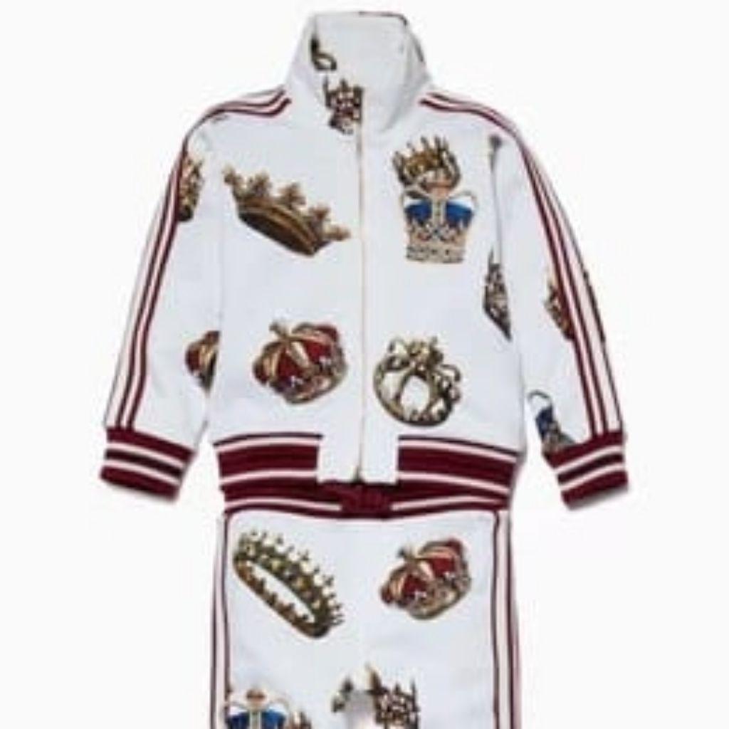 Dolce & Gabbana White Crown Printed Set