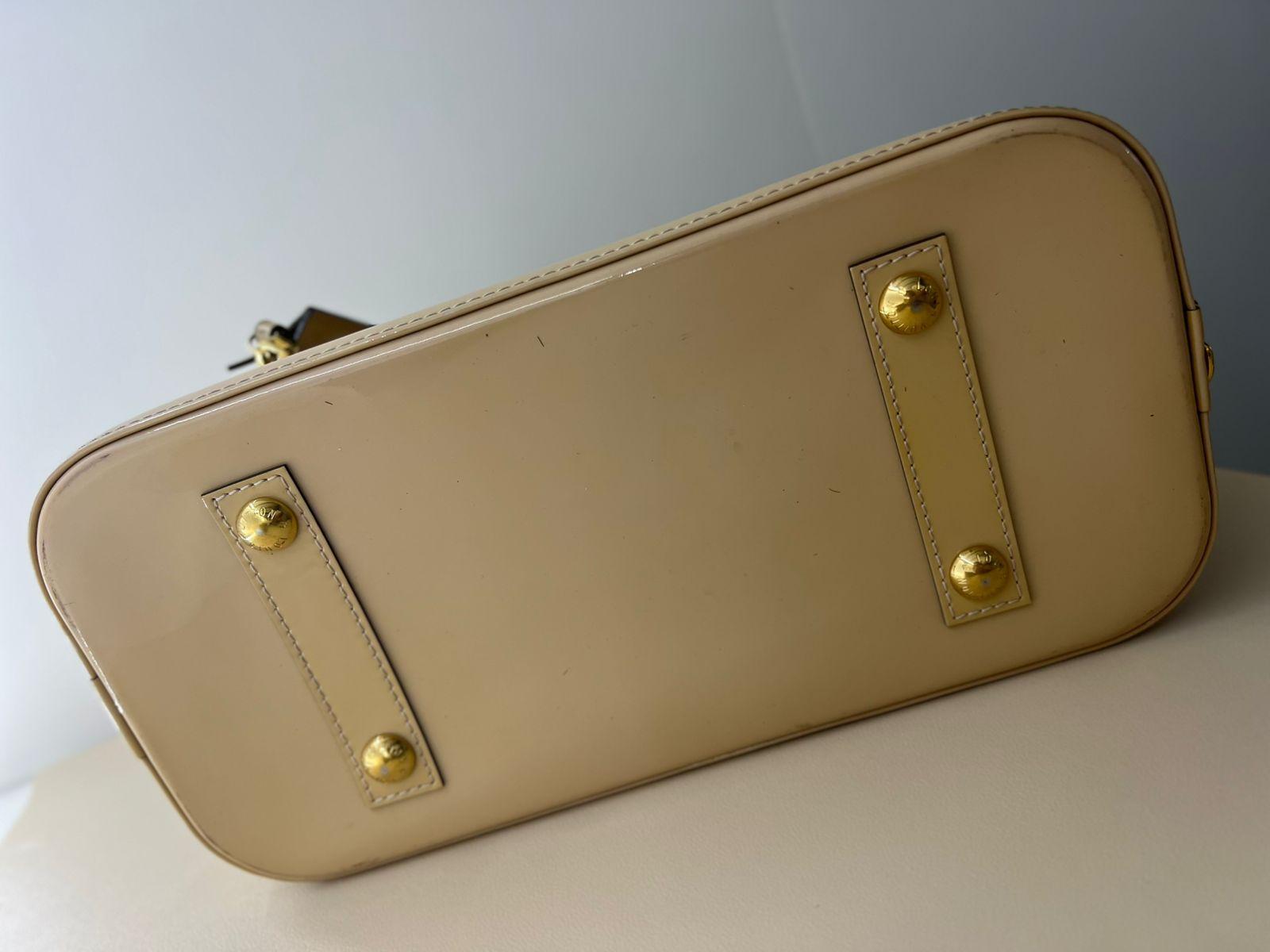 Louis Vuitton Citrine Monogram Vernis Alma PM Bag thumbnail 3