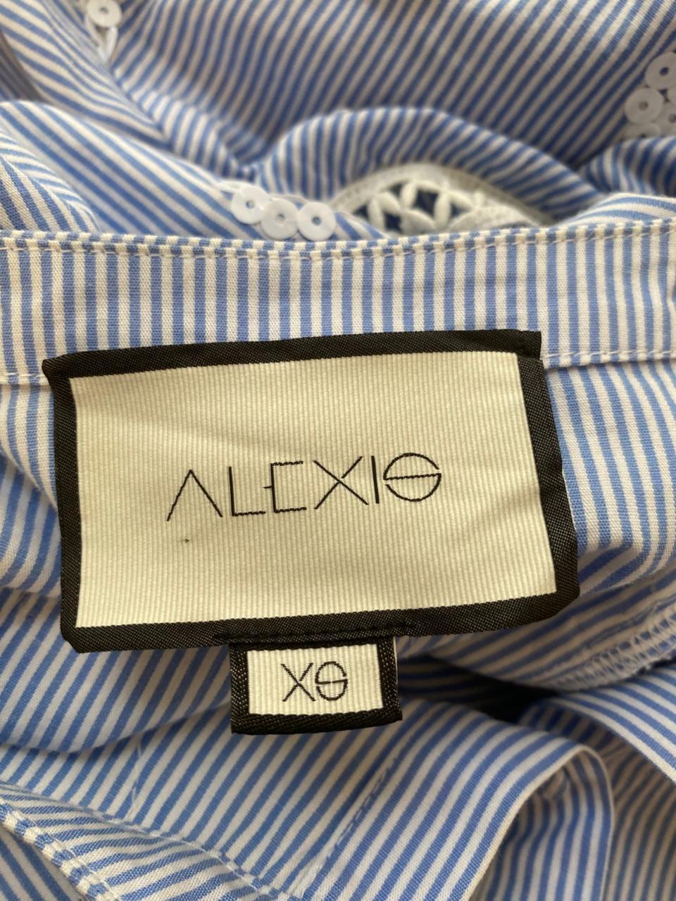 ALEXIS White & Blue Striped Amilna Dress thumbnail 4