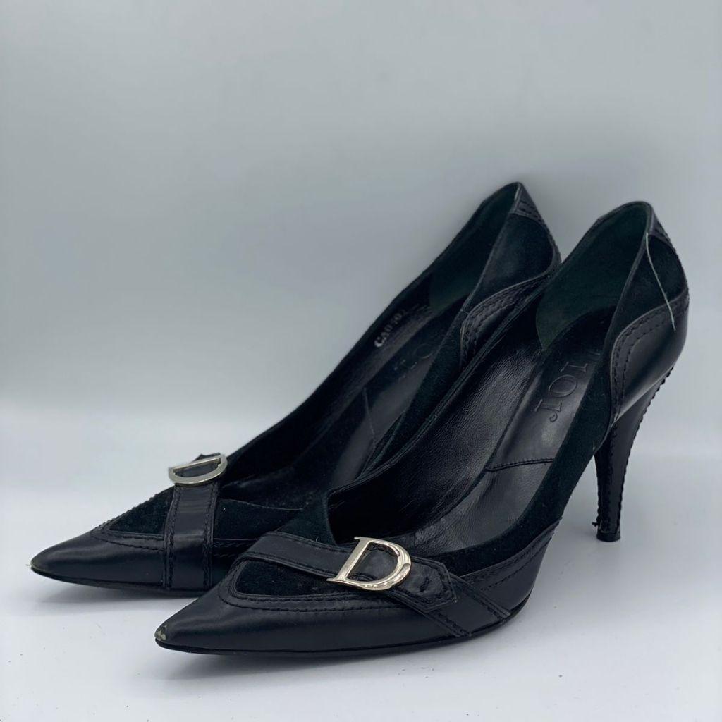 Dior Black Gaucho Buckle Pumps