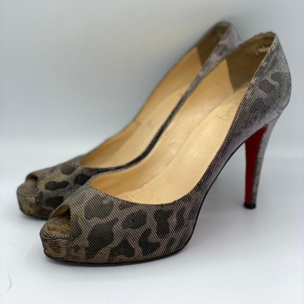 Christian Louboutin Metallic Leopard Print Pumps