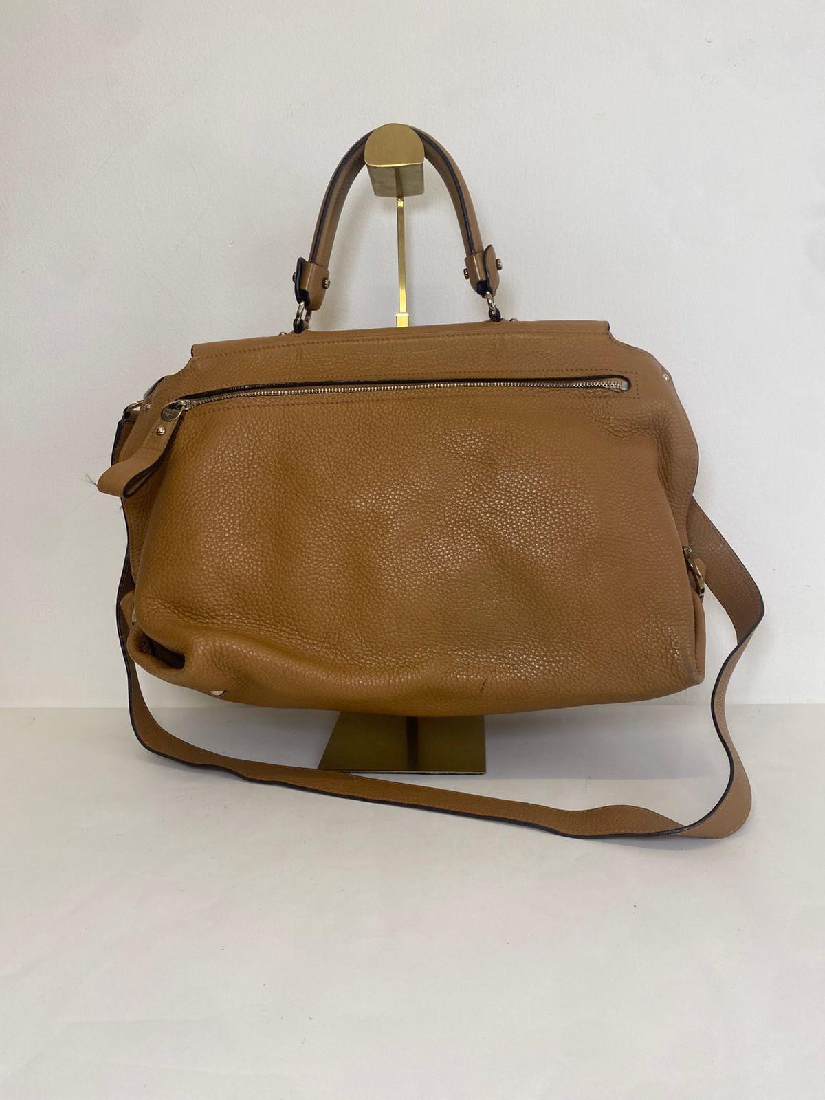 Salvatore Ferragamo Tan Leather Sofia Top Handle Bag thumbnail 2