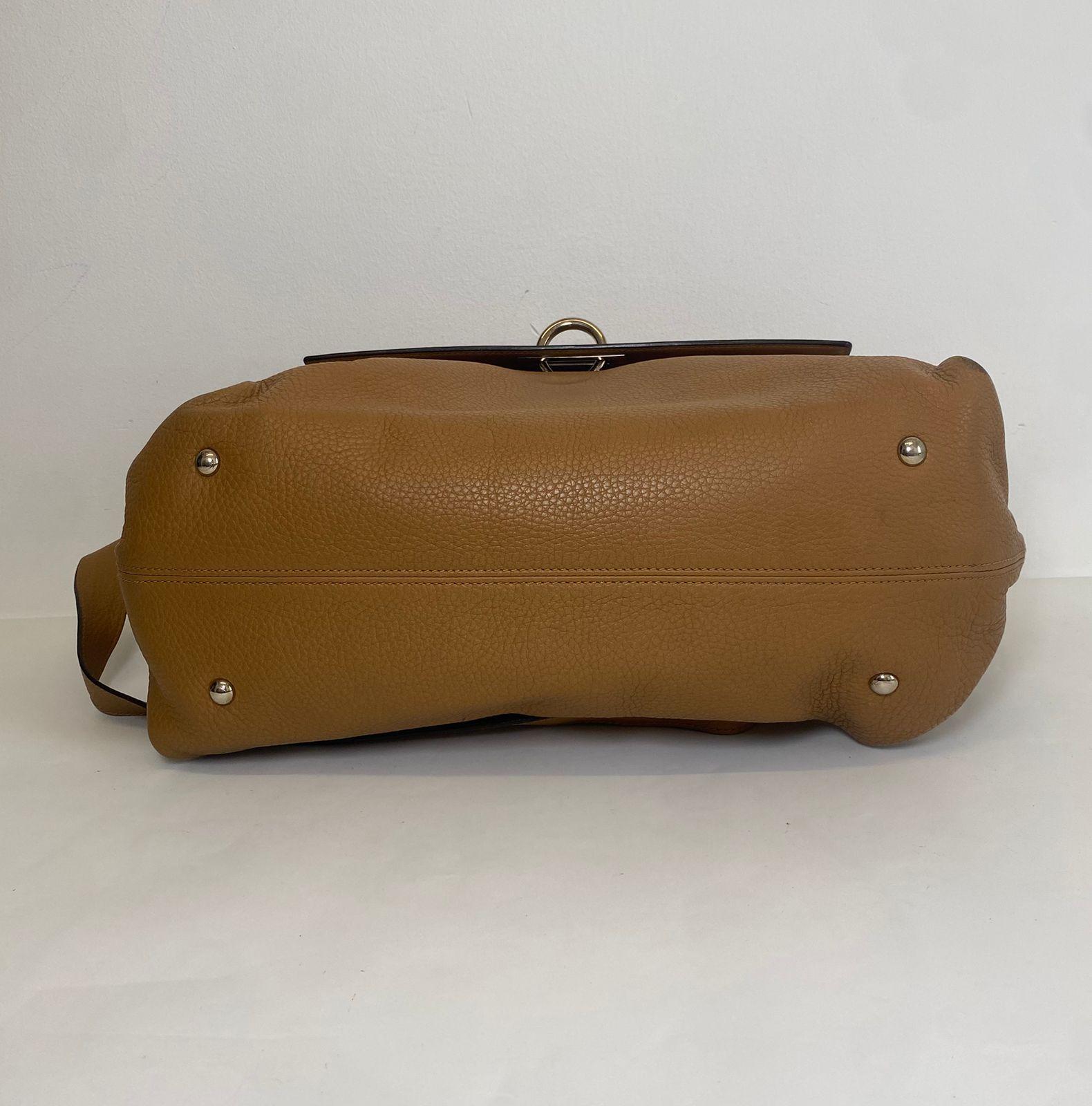 Salvatore Ferragamo Tan Leather Sofia Top Handle Bag thumbnail 3